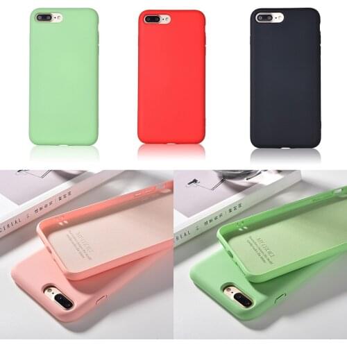 Candy Color Silicone Phone Case For iPhone 11 Pro Max 7 6s 8plus Pure Solid Matte Silicon Case For iPhone Xs Max Xr X Soft Cover