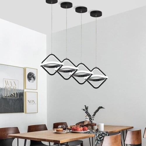 Modern Design Pendant Light LED Black Lamp Simple Fixture For Living Dining Room Decoration Bedroom Bedside Lustre Luminaire