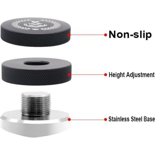 51 /54 Adjustable 304 Stainless Steel Coffee Espresso Tamper Three Angled Slopes Base Thread Distribution Tools