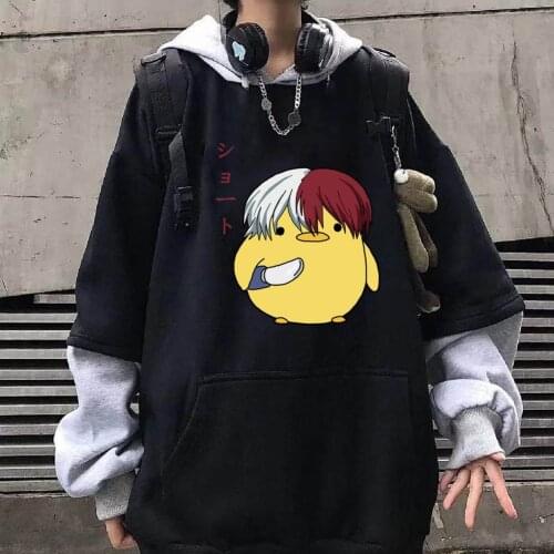 Funny Japanese Anime My Hero Academia Hoodie Cartoon Shoto Todoroki Long Sleeve Streetwear Sweatshirt Kawaii Clothes