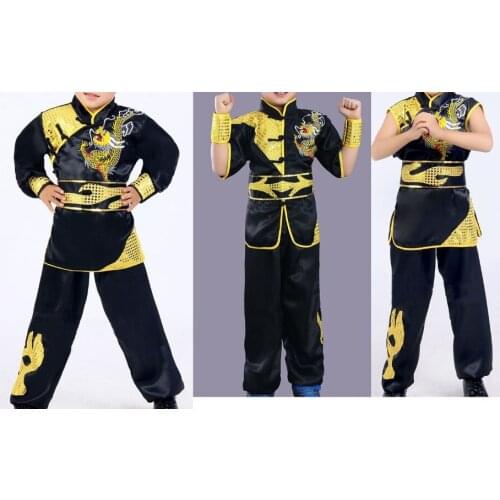 Unisex kids Childrens martial arts clothing sets uniforms costumes fightingkung fu wushu tai chi performance cothes suits