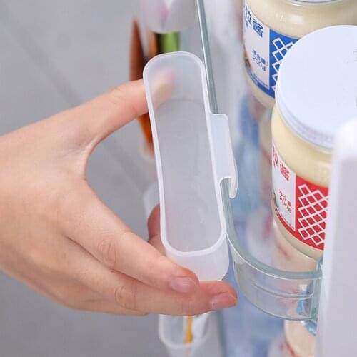 Y1UU 2pcs Storage Box Holders Kitchen Organizer Adjustable Refrigerator Storage Rack Fridge Freezer Shelf Holder Organiser