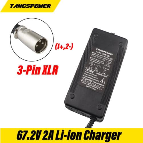 67.2V 2A electric bike lithium battery charger for 60V lithium battery pack XLR plug 67.2V2A charger
