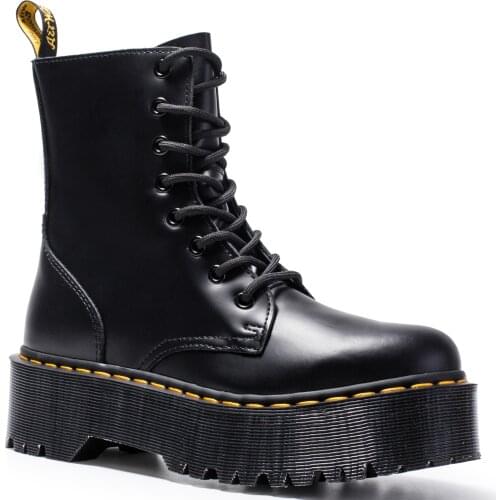 Retro Womens Martin Boots Womens Short Boots Winter Womens Leisure Men Motorcycle Boots Thick Platform Women Chelsea Boots