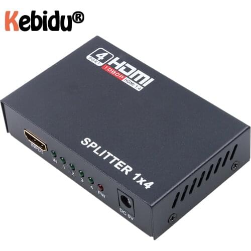1 In 4 Out HDMI-compatible Splitter 1X4 4 Port HDMI-compatible Hub Amplifier 1.4 3D 1080p Supply Long Distance Transmission