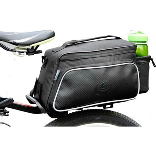 2018 10L Bicycle Bag Carbon Fiber Leather Bicycle Rear Rack Seat Pannier Bag Pouch Cycling Storage Rack Bag Cycling Bag