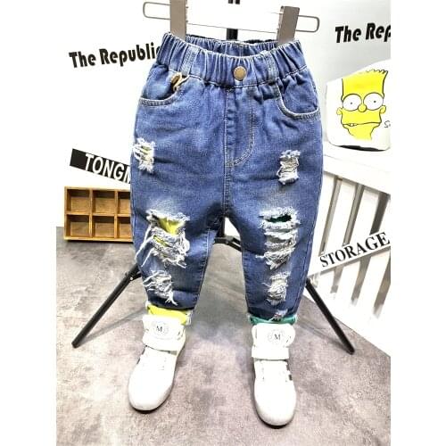 2020 Kids Boys Jeans Fashion Clothes Casual Pants Denim Clothing Children Baby Boy Popular Cowboy Long Trousers AS2