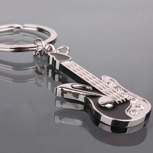 2020 Fashion Mini Guitar Pendant Rhinestone Key Ring Chain Keyring Keychain Gift sleutelhanger porte clef брелок для ключей