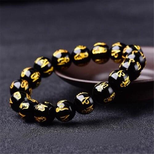 5 A Obsidian Stone Beaded Yoga Bracelets Unisex Wristband Black 108 Wood Beads Prayer Women Men Bracelet Rosary Jewelry Hot