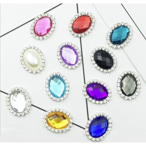 50pcs Strass Daisy Flower Crystal Stone Rhinestone Buckle For Wedding Hairpin Invitation Ribbon Brooch Flatback Jewelry Garment