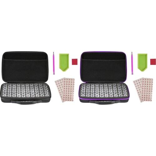 60 Slots Diamond Embroidery Box 5D Diamond Painting Storage Case Tote Bag Portable for DIY Art Craft Container