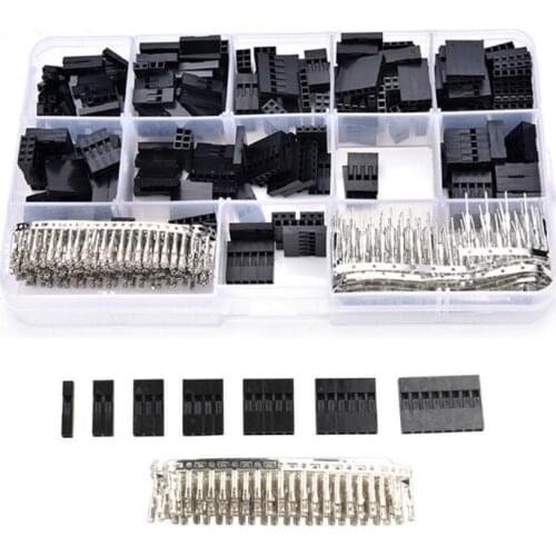 620pcs Dupont Wire Cable Jumper Pin Header Connector Housing Kit Male Crimp Pins+Female Pin Connector Terminal Pitch With Box