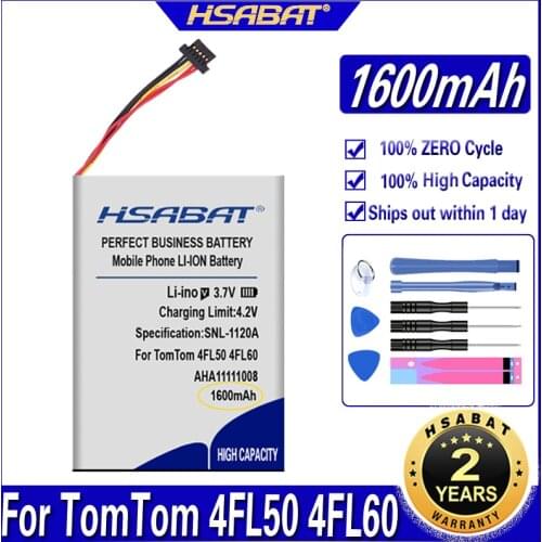 HSABAT AHA11111008 VFAD 1600mAh GPS Battery Battery for TomTom 4FL50 4FL60 Go 5000 GO 5100 Go 6000 GO 6100 PRO TRUCK 525