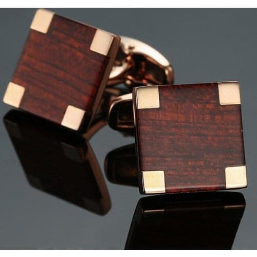 AS181 High quality mahogany Cufflinks new fashion jewelry wooden Cufflinks mens business shirt suit badge pin gift