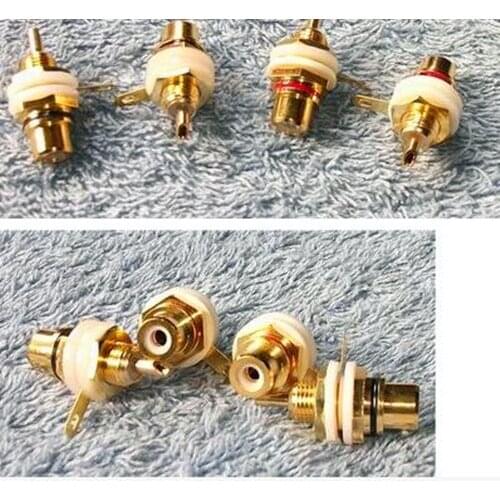 Free Shipping!!! 10pcs RCA gold-plated copper-aluminum chassis / chassis for sale / signal input seat / Electronic Component