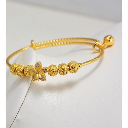 Micro-inlay Bangles 7-25year Boy Girl Women Gold Color & Copper Ethiopian Jewelry African Bangle Arab Christmas birthday Gift