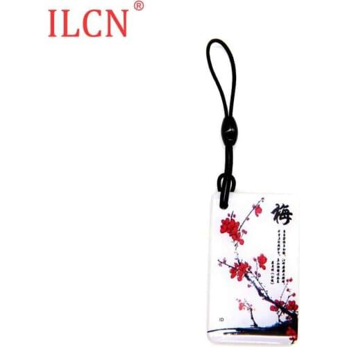 125khz ID Plum Blossom Pattern Replicable Writable Blank Keyfob EM4305 EM4205 Dropping Glue Keychain Card Smart Tag RFID Card 1