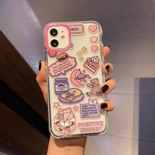 Ins Style Lovely Girly Pink Case for iPhone 12 Pro Max Back Phone Cover for 12 11 Pro Max X XS XR 8 7 Plus SE 2020