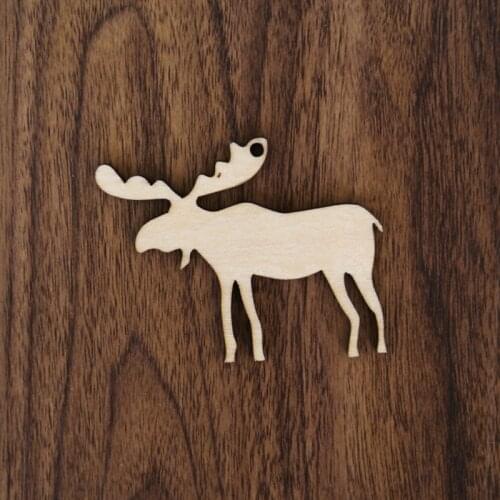 Wooden Moose Christmas Shapes, xmas tree ornament decorations, gift tags, craft blanks,Reindeer