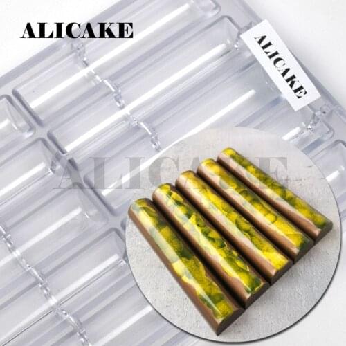 Chocolate Bar Mould Polycarbonate Chocolate Molds Long Strip Baking Tools 10 Cavity Bakery Cake Mould Candy Size 118x23xH14mm