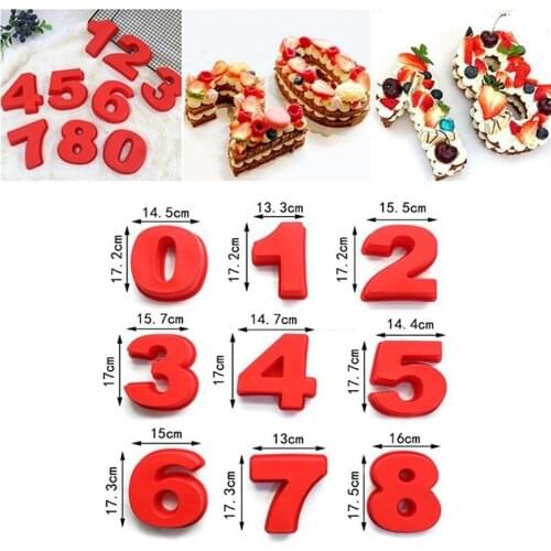 Number Cake Moulds Silicone Cake Mould Wedding Birthday DIY Chocolate Mould Baking Accessories Cake Decoration Tool Cake Tools