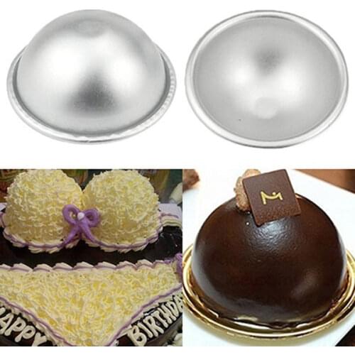 Bath Bomb Baking Mold Cake Pan 3D Aluminum Ball Sphere Sugar Craft Mould Bakeware Decorating Home Kitchen Use SP99