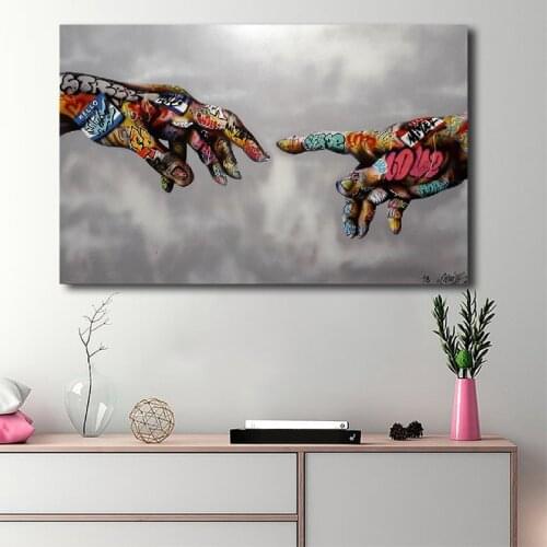 Graffiti Street Art Abstract Hand Oil Painting on Canvas Posters and Prints Wall Art Picture for Living Room Cuadros