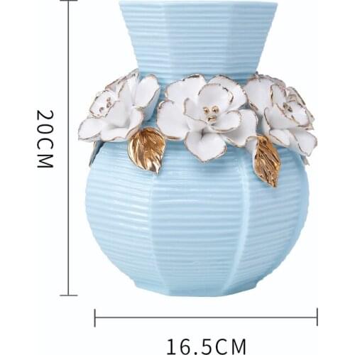 Simple Modern Nordic Fresh Ceramic Vase Living Room Dry Flower Arrangement Ornaments Home Decoration Ceramic Dining Table Vase