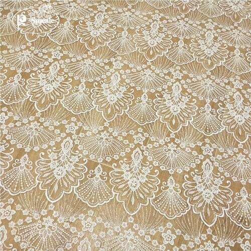 Sequined Mesh Embroidery Lace Fabric DIY Lace Accessories for Bridal Wedding Dress RS3026