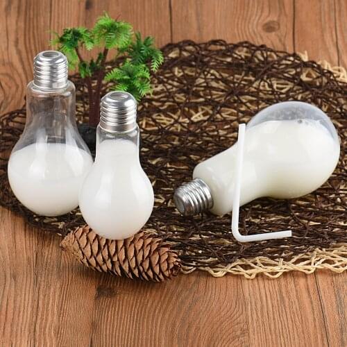 Summer Bulb Water Bottle Portable Drinking Kettle Brief Cute Milk Juice Light Bulbs Cup Leak-proof Creative Summer Fashion Drink