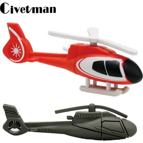 Cartoon Helicopter USB Flash Drive 8GB 16GB 32GB 64GB 128GB Pendrive Airplane Memory Disk 256GB USB Stick Pen Drive Childs gift