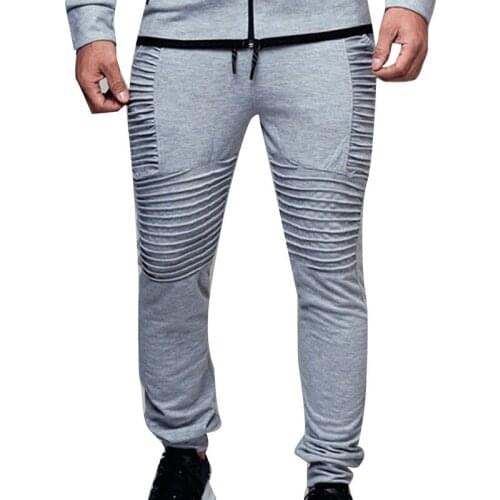 4XL Men Drawstring Elastic Waist Sport Pleated Hip Hop Pants Autumn Winter Casual Slim Joggers Trousers Plus Size Streetwear