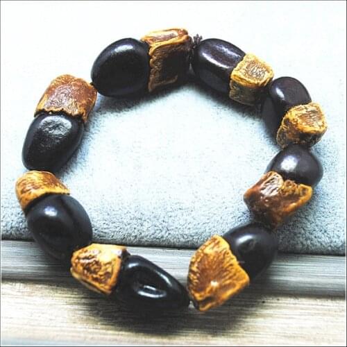 Natural fruit nuts wooden bracelets plant seeds powerful bracelets nature beads nature colors men bracelets for your party