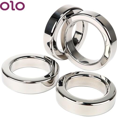 OLO Male Delay Ejaculation Penis Ring Stainless Steel Male Chastity Device Various Sizes Metal Cock Ring Sex Toys for Men