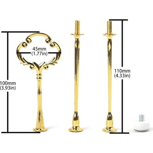 Wholesale Silver Golden Metal Flower Shape Cake Stand Handle And Fittings