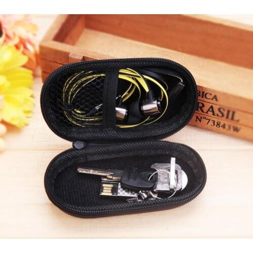 Oval Style EVA Headphone Bag Hard for Power Beats PB In-Ear Earphone Pouch Storage Cases Black Box (100*60*40mm) New