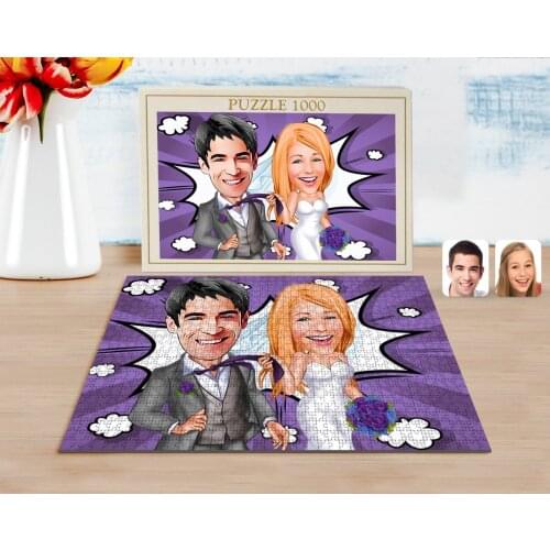 Personalized Maried Caricature of 1000 Piece Professional Puzzle-6