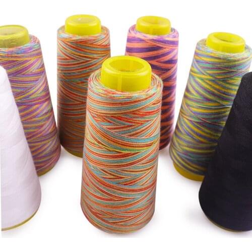 2 PCS Rainbow Color Sewing Thread 1500 Yards High Speed Sewing Thread Polyester Sewing Thread Spool Durable For Home Sewing Kit