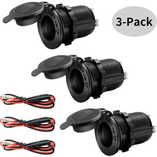 12V Cigarette Lighter Socket Power Outlet with Wire DIY Kit Easily Installation Personal Car Elements for Car Marine