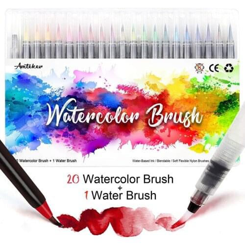 20Colors Mark Cravola Golores Pen Soft Head Students Hand Drawing Painting Set Water Soluble Brush Art Marqueurs Child Markers