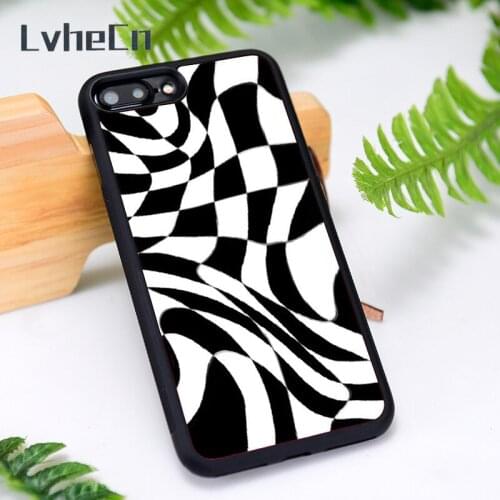 LvheCn Silicone Rubber Phone Case Cover for iPhone 6 6S 7 8 Plus X XS XR 11 12 Mini Pro Max THE CHECKERED TRIP