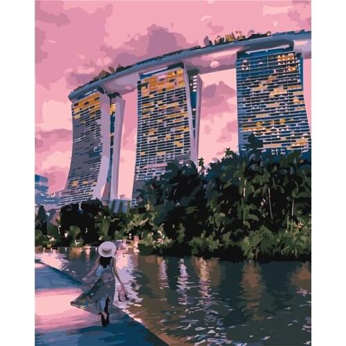 Home Decoration Wall Painting Factory Wholesale Accept Booking Walk Along The River Painting By Numbers