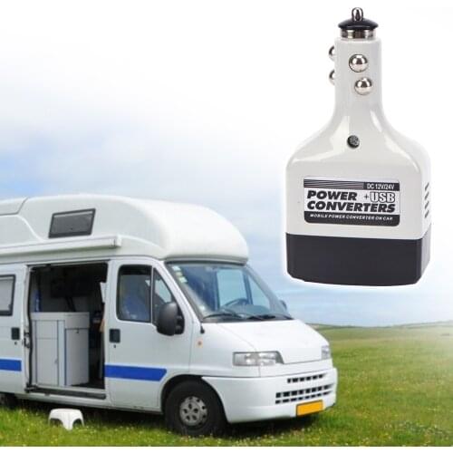 USB Auto Car Power Converter DC 12/24V To AC 220V Car Inverter For All Phone Inverter 12v Automobiles Vehicle Parts Accessories