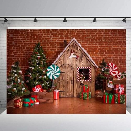 Vinyl Christmas Candy House Photography Backdrop Background Children Newborn Baby Portrait Photo Studio Photobooth Props