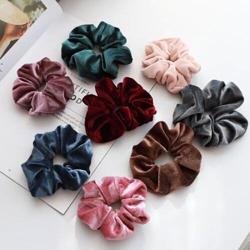 22 Colors Korea Velvet Hair Scrunchie Elastic Hair Bands Solid Color Women Girls Ropes Headwear Ponytail Holder Hair Accessories