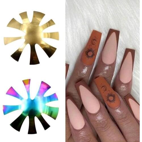 1pcs Deep French Cutter Nail 9 Sizes Smile Line Cutter V Line Almond Shape Tips Manicure Edge Trimmer Nail Cutter 3 Colors