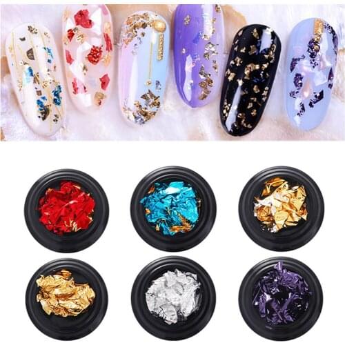 1pc Colorful Double Tin Foil Paster Nail Aluminum Foil Sticker Nail DIY Decoration Manicure Tools Wholesale