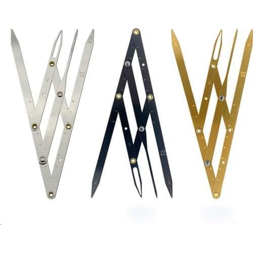 1 Pcs Tattoo Eyebrow Rulers Stainless Steel Ratio Microblading Permanent Makeup Eyebrow Measure Tool Mean Silver Golden Eyebrow