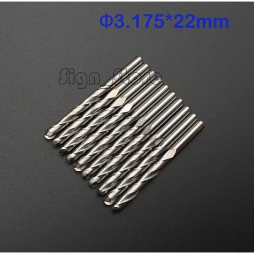 10pcs 1/8''Carbide CNC Router Bits Ball Nose End Milling Tools 3.175mm *22mm FREE SHIPPING