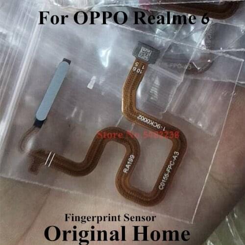100% Original Fingerprint Sensor For OPPO Realme 6 Home Buttons Touch ID Fingerprint Scanner Flex Cable For Realme6 Replacement